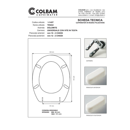 Copriwater Compatibile Tenax