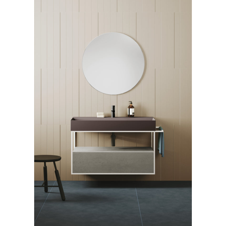 scenografia lavabo Elegance Squared Cacao su struttura Azzurra
