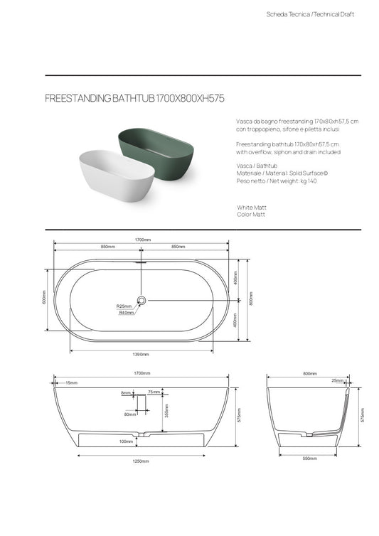 scheda tecnica vasca Edge