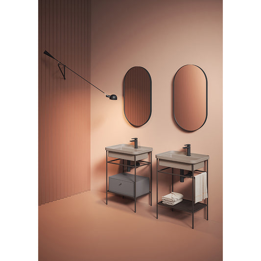 Specchio da bagno ovale 50x90 cm con cornice Look Ring