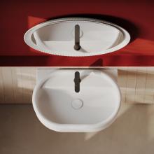 Oval Wall-hung single hole Washbasin cm 65x46 Brera