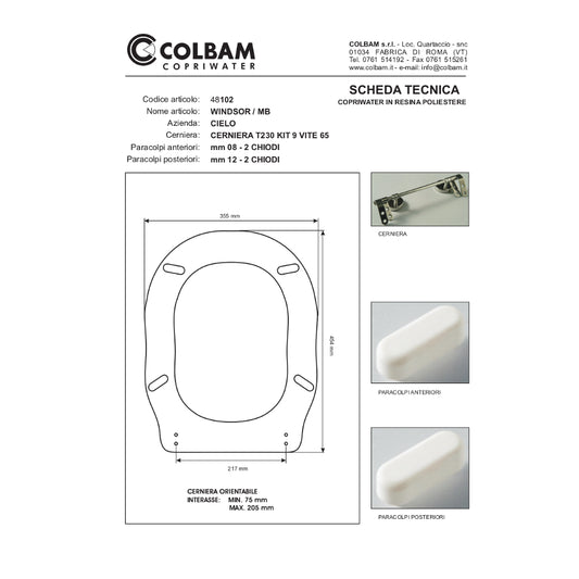 Copriwater Compatibile Royal/Windsor/Windsor Mb