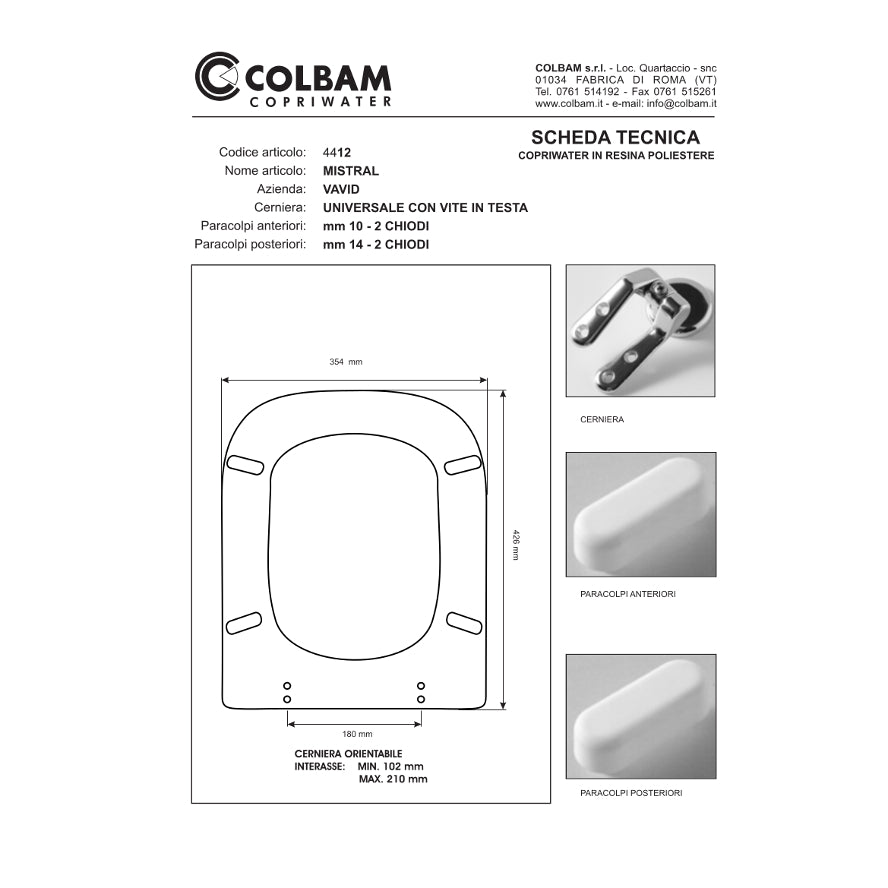 Copriwater Compatibile Mistral