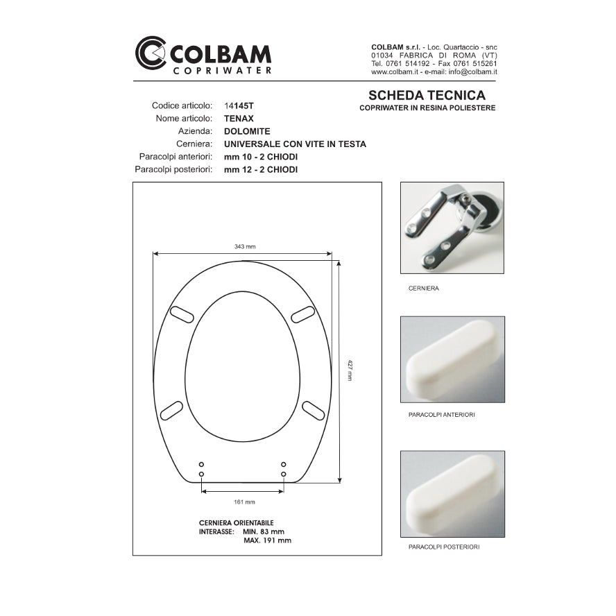 Copriwater Compatibile Tenax