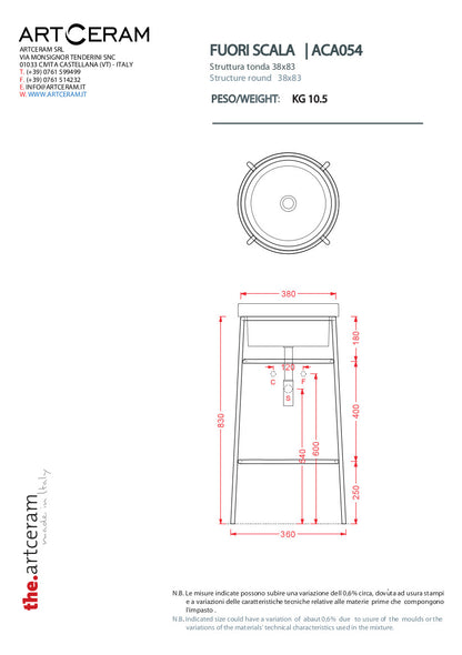 Lavabo appoggio/incasso/per struttura dedicata cm 40 Fuori Scala