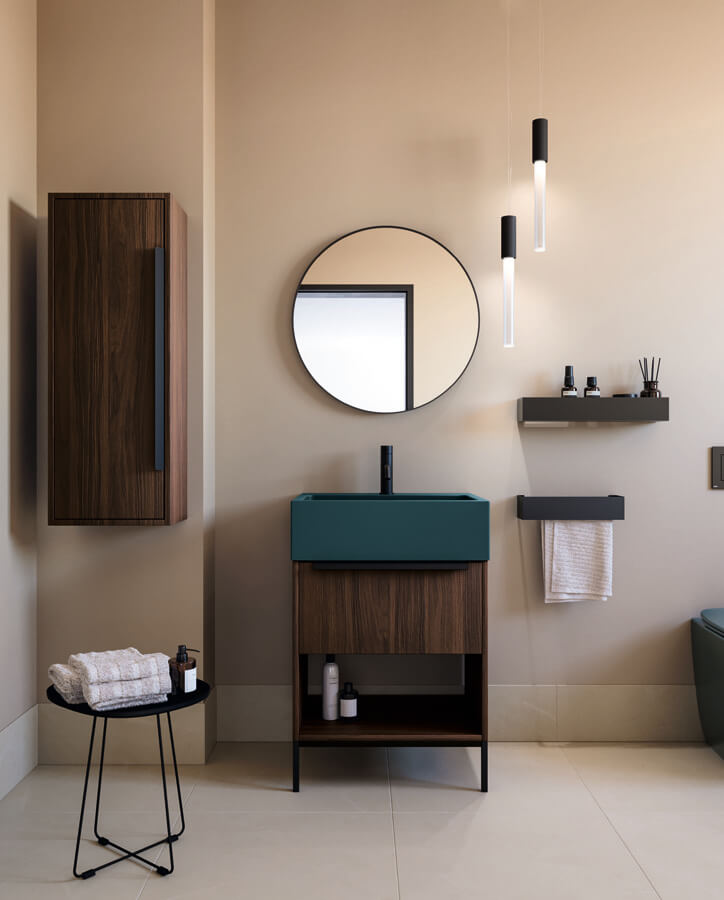 Composizione bagno Camaleo 4 colore Petrolio