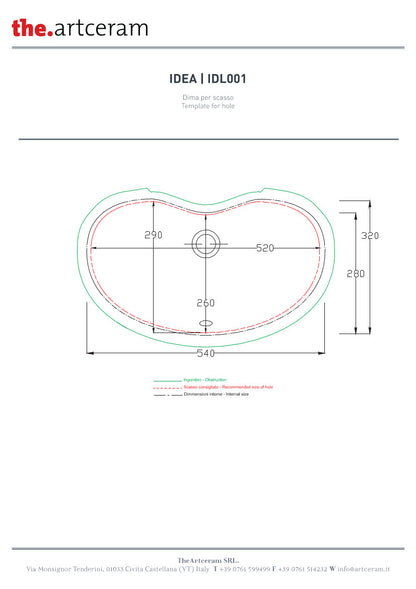 Lavabo sottopiano cm 60x37 Idea