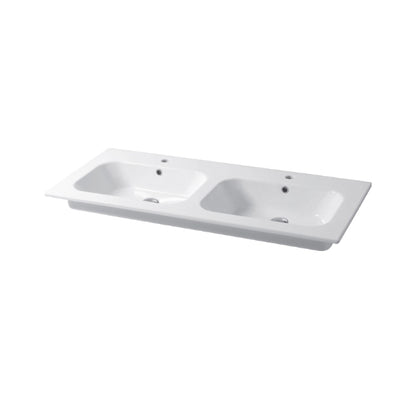 Consolle da incasso cm 121x51 Doppia Vasca Qubo Square