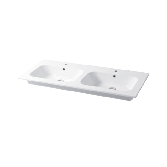Consolle da incasso cm 121x51 Doppia Vasca Qubo Square