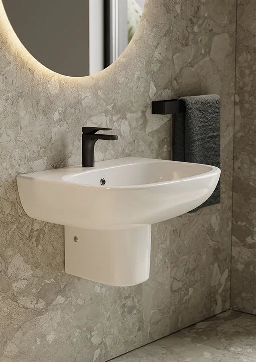 Lavabo sospeso cm 65x51 su semicolonna Ten