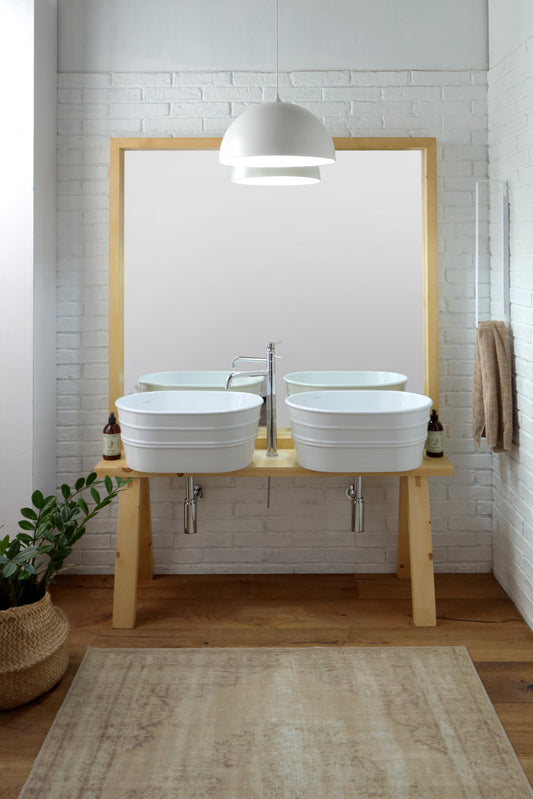 MOBILE DA TERRA IN LEGNO CON SPECCHIO TELA TINOZZA