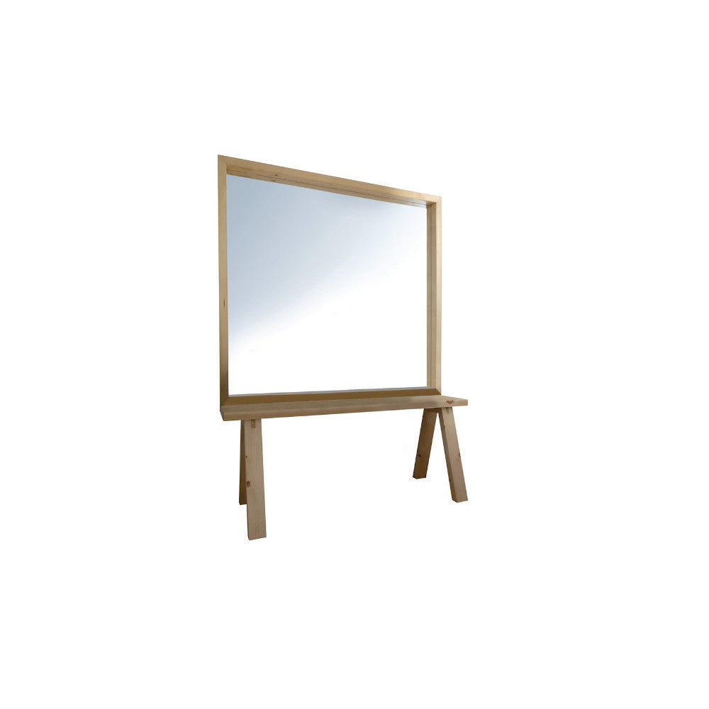 MOBILE DA TERRA IN LEGNO CON SPECCHIO TELA BACILE