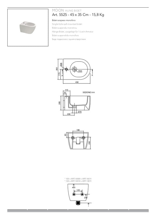Bidet sospeso cm 45x35 Mini Moon